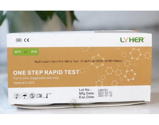 Test cúm Kit test 5in1 Lyher, FluA/FluB/COVID-19/RSV/Adeno Lyher